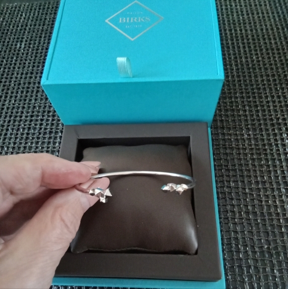 Birks Sterling Silver Cluster Stud Bracelet S/M - Picture 2 of 7